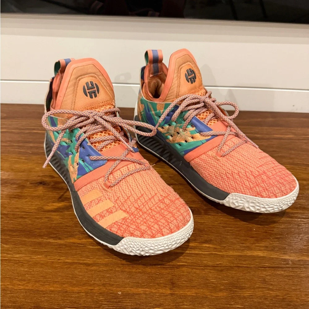 Adidas Harden Vol 2California Dreamin Basketball Shoes Orange Multicolor Size 7 - Picture 1 of 9